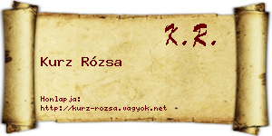 Kurz Rózsa névjegykártya