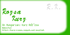 rozsa kurz business card